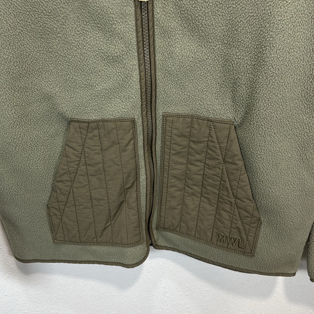 Madewell MWL Betterfleece Zip Quilted-Pocket Jacket in pressed Sage - Picture 5 of 11